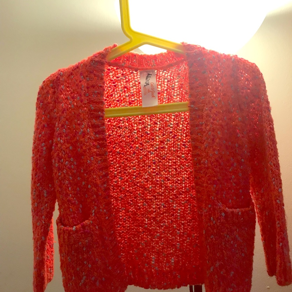 Cardigan coral and silver